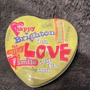 Brighton Colorful Heart Tin with Playful Text